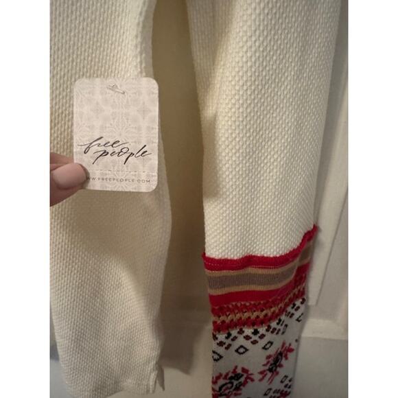 NWT Free People Mikah Layering Cuff Long Sleeve in Cream Combo S - Picture 5 of 7